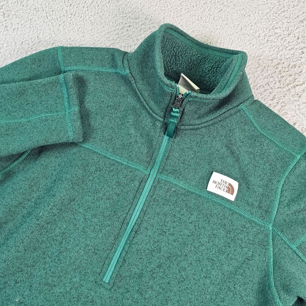 The North Face Pullover Mens Medium Green Fleece 1/4 Zip Long Sleeve Thermal Top